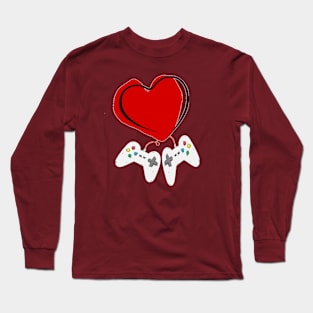 Video Gamer Heart Controller Valentine's Day Long Sleeve T-Shirt